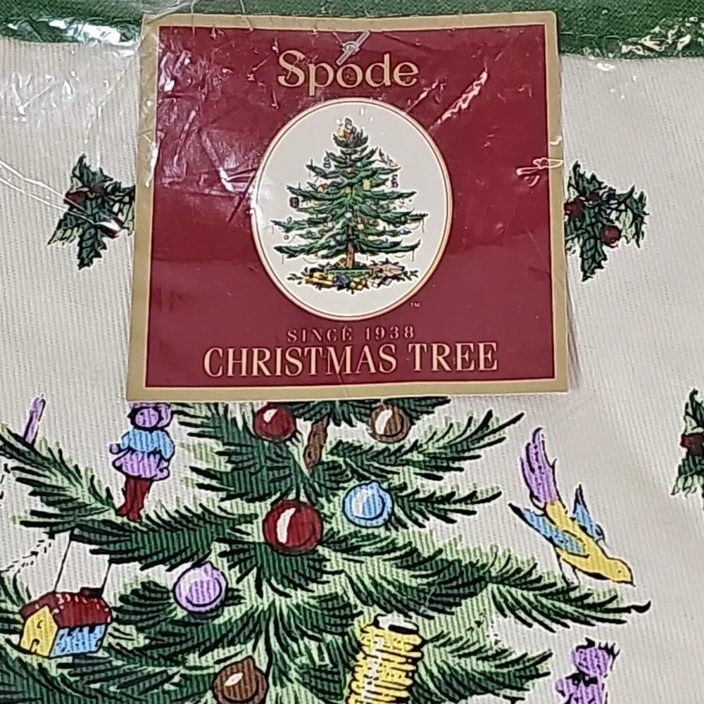 Spode Christmas Tree Pot Holder Oven Mitt Set NEW Holiday Hot Pad Terry Lined